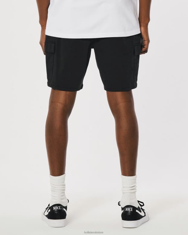 Bottoms Hollister Men Twill Cargo Jogger Shorts 7\\ 488201105 Black